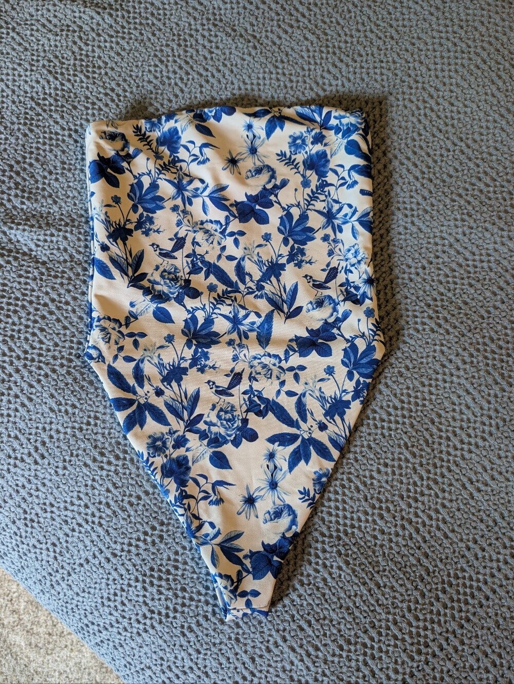 Skatie Amy One Piece Strapless Swimsuit Wisteria Floral Blue White Small - Picture 3 of 5